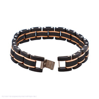 Cudworth Ion Plated Black & Rose Gold Stainless Steel Bracelet