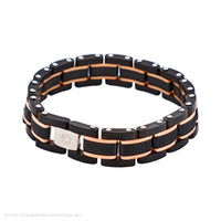 Cudworth Ion Plated Black & Rose Gold Stainless Steel Bracelet