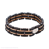 Cudworth Ion Plated Black & Rose Gold Stainless Steel Bracelet