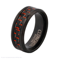 Cudworth Polished Black Ion Plated Tungsten Ring – Inferno Matrix