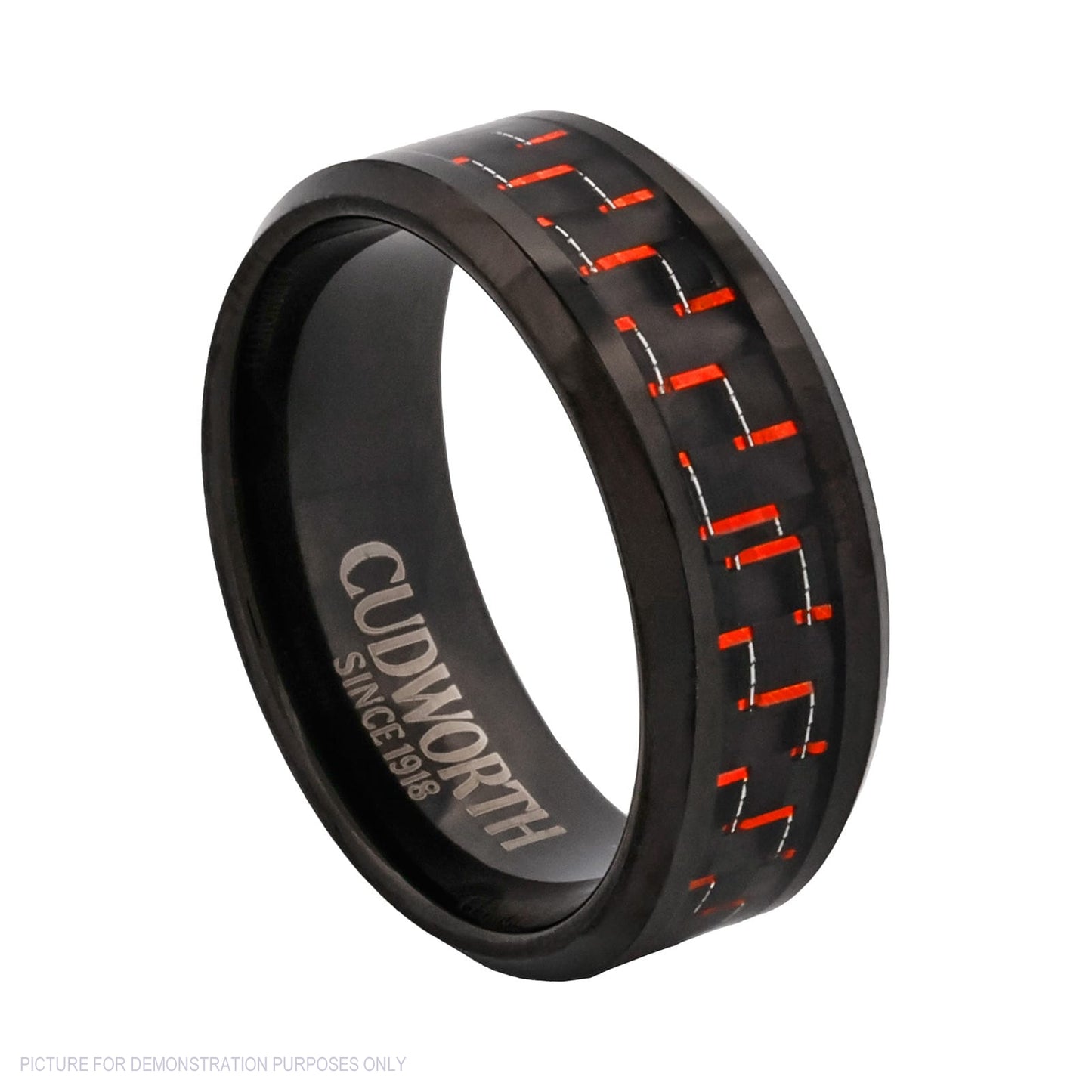 Cudworth Polished Black Ion Plated Tungsten Ring – Inferno Matrix
