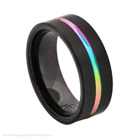 Cudworth Brushed Black Ion Plated Tungsten Ring – Nebula Line