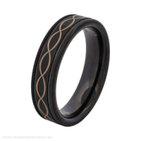Cudworth Polished Black Ion Plated Tungsten Ring – Infinity Wave