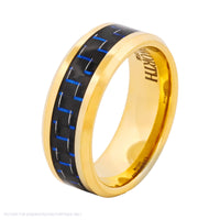 Cudworth Polished Gold Ion Plated Tungsten Ring – Gold Matrix