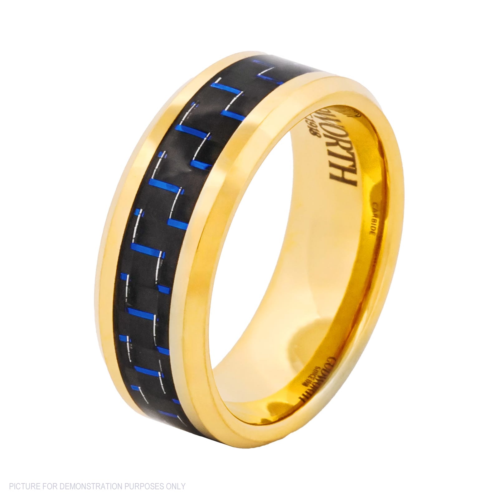 Cudworth Polished Gold Ion Plated Tungsten Ring – Gold Matrix