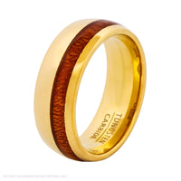 Cudworth Polished Gold Ion Plated Tungsten Ring – Timber Crest