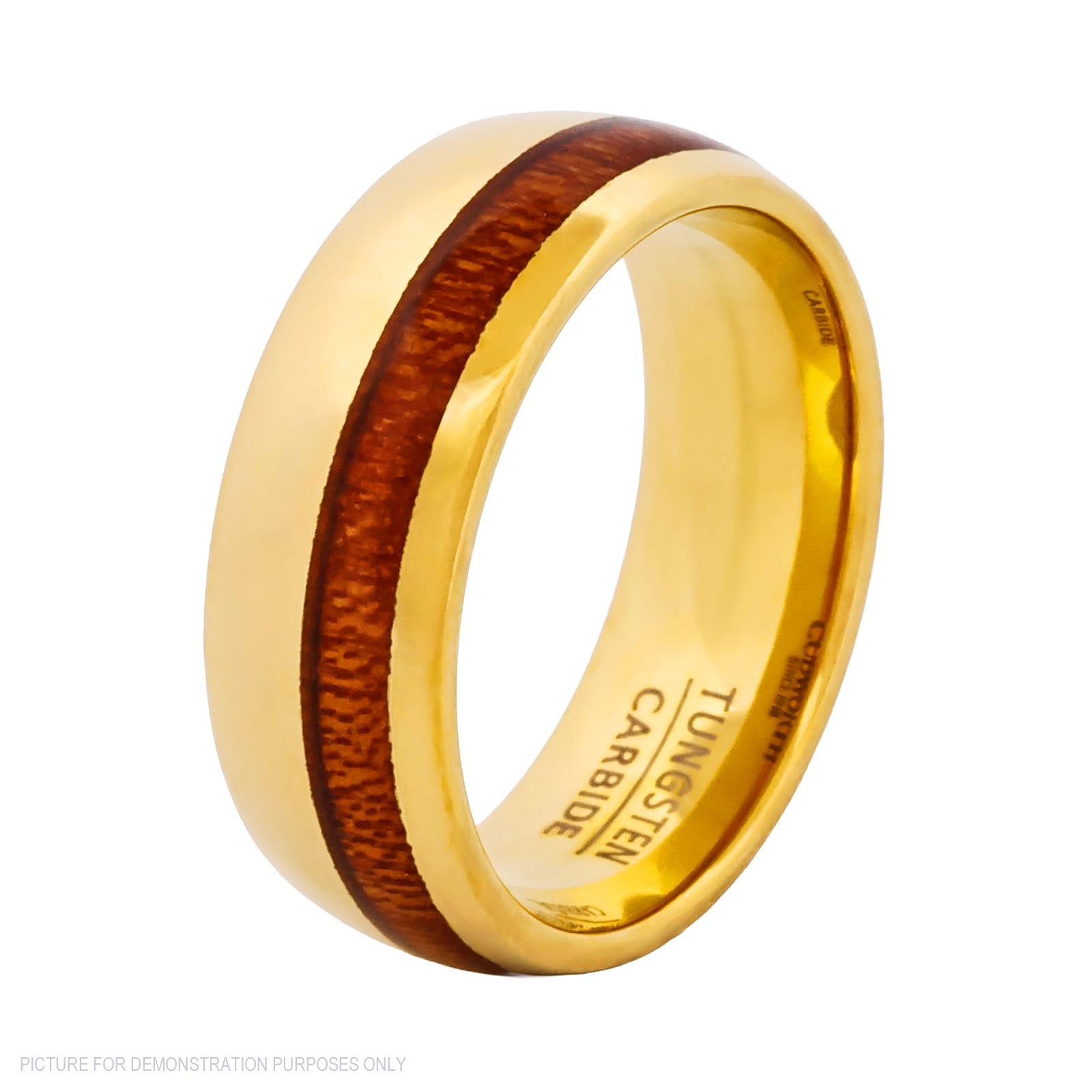 Cudworth Polished Gold Ion Plated Tungsten Ring – Timber Crest