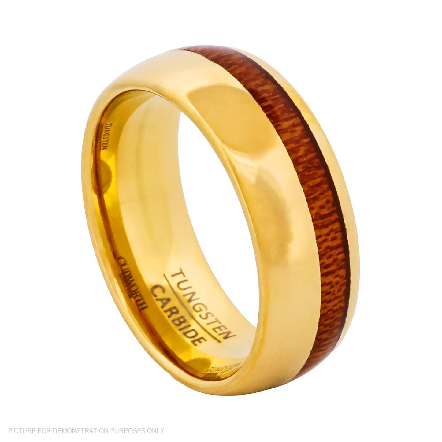 Cudworth Polished Gold Ion Plated Tungsten Ring – Timber Crest