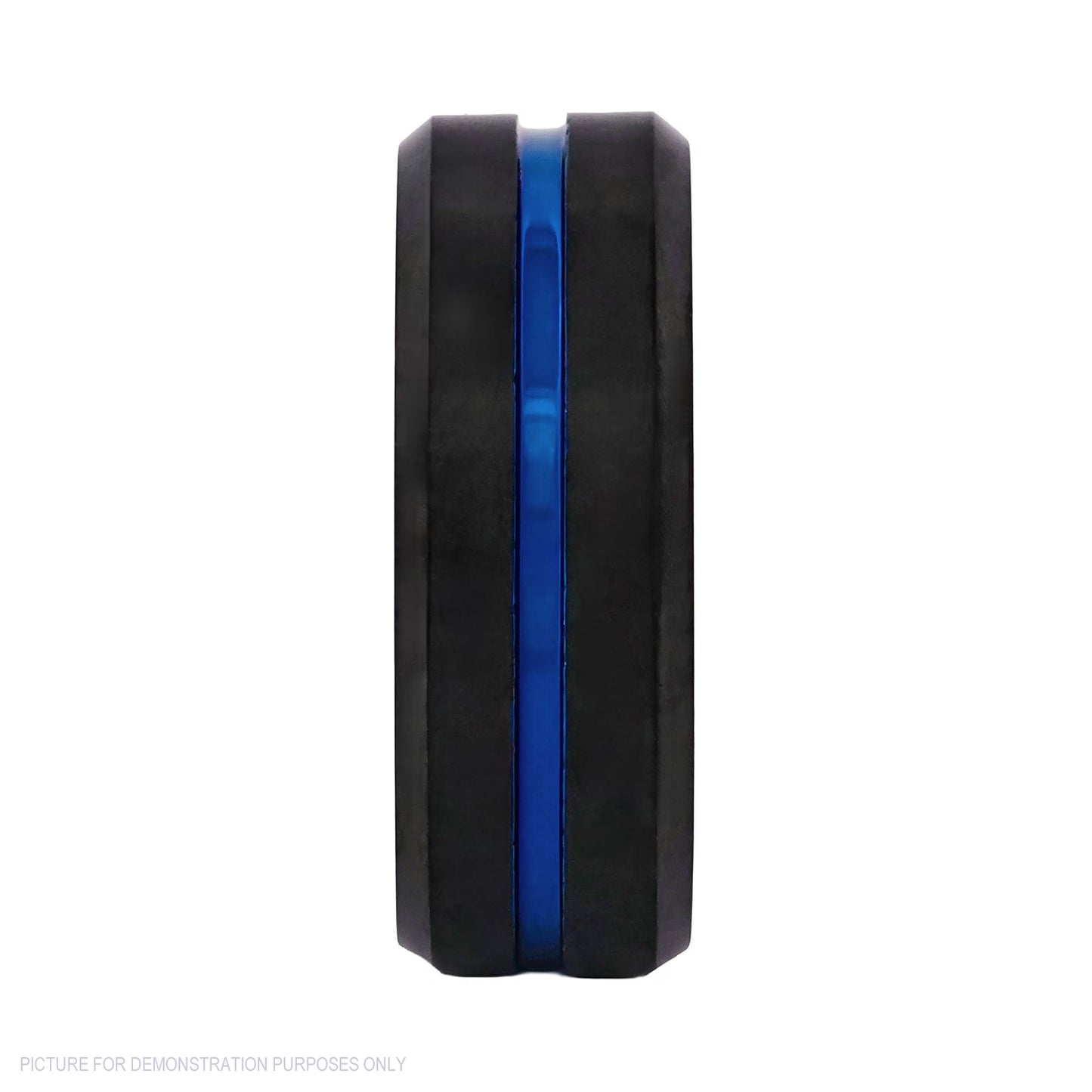 Cudworth Brushed Black and Blue Ion Plated Tungsten Ring – Titanium Blue Core