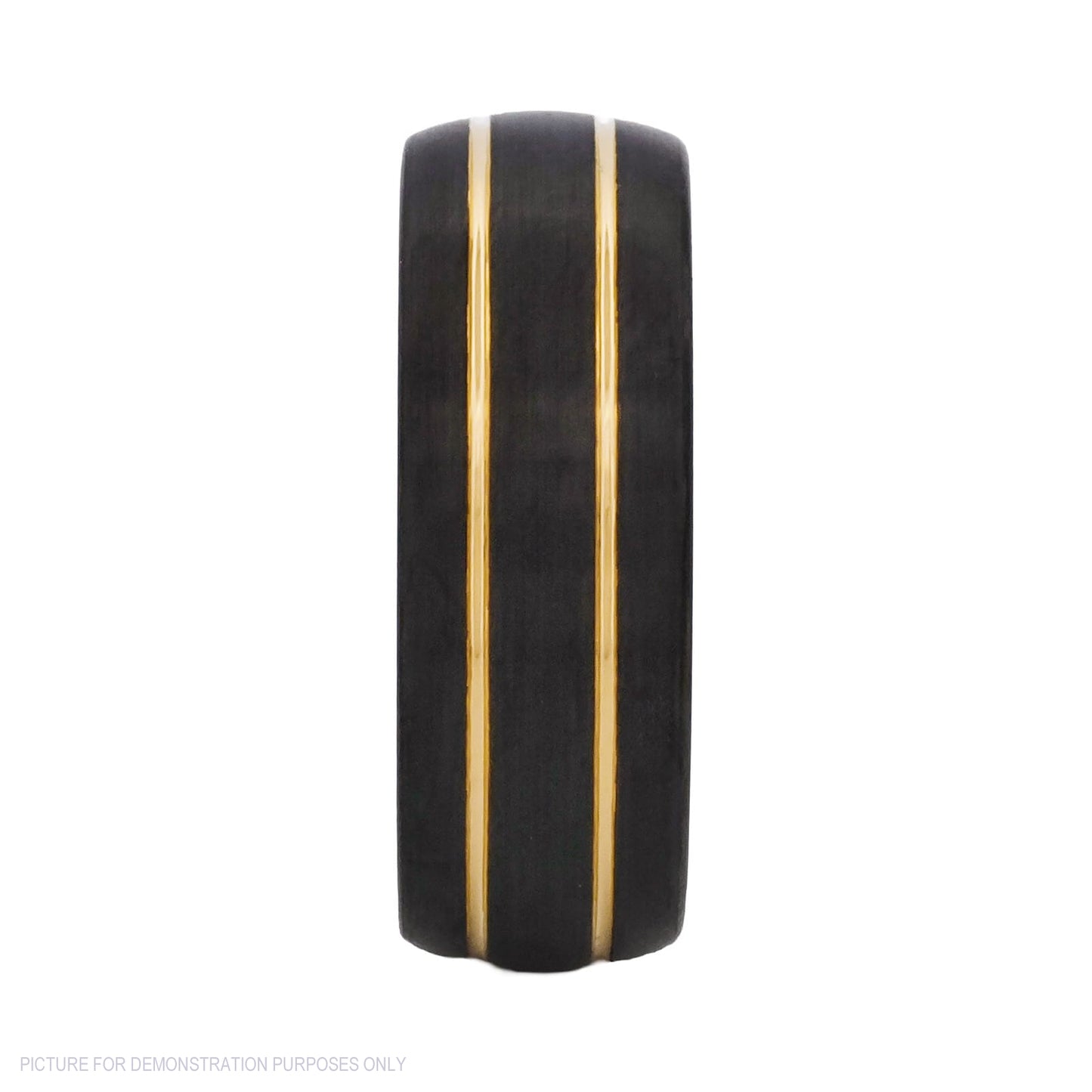 Cudworth Brushed Black and Gold Ion Plated Tungsten Ring – Dual Sovereign