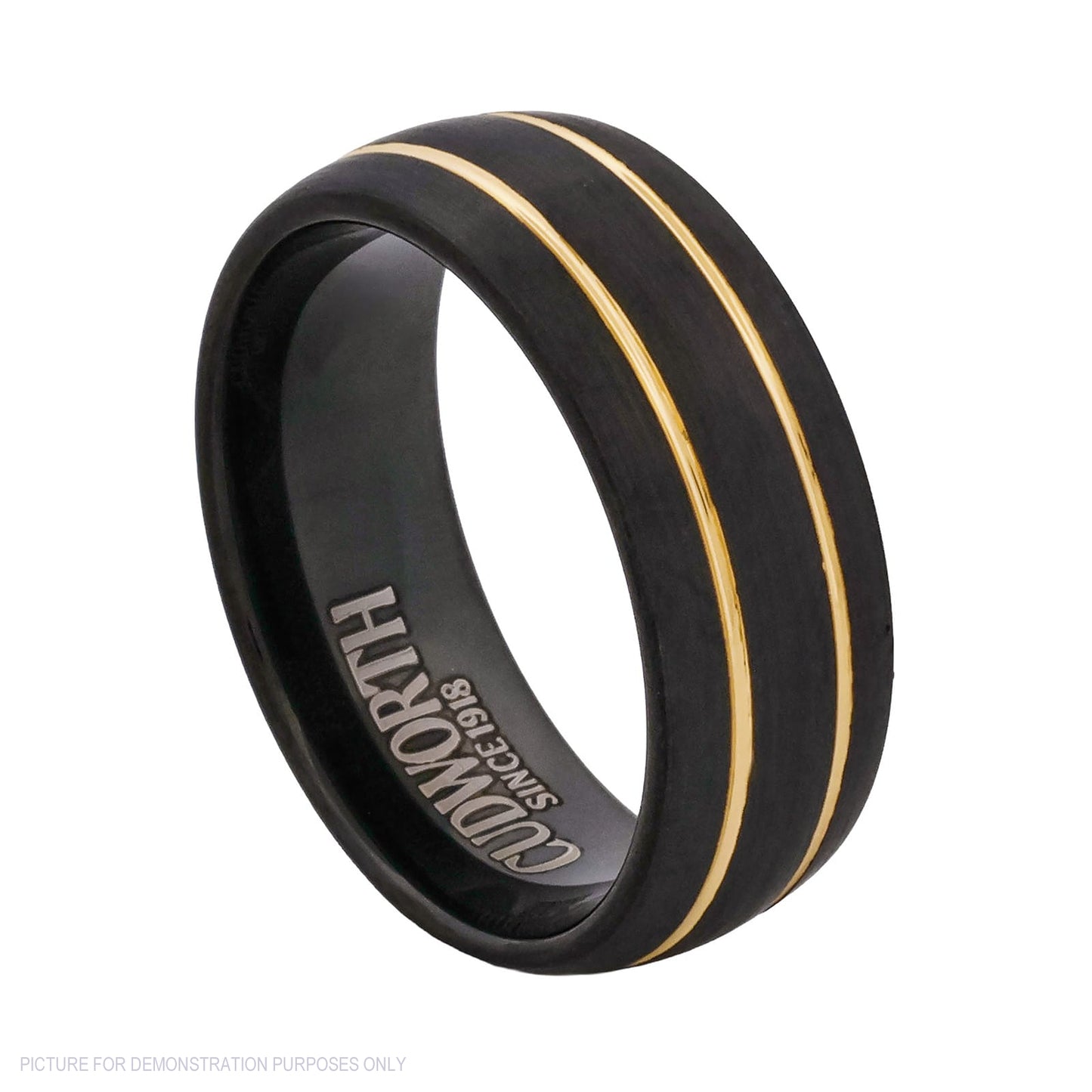 Cudworth Brushed Black and Gold Ion Plated Tungsten Ring – Dual Sovereign