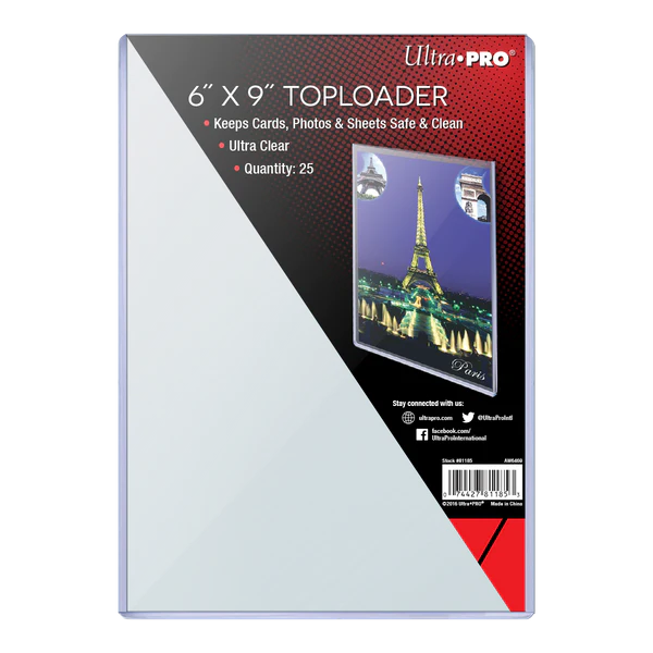 Ultra Pro CLEAR Toploader 6" X 9" - PACK OF 25