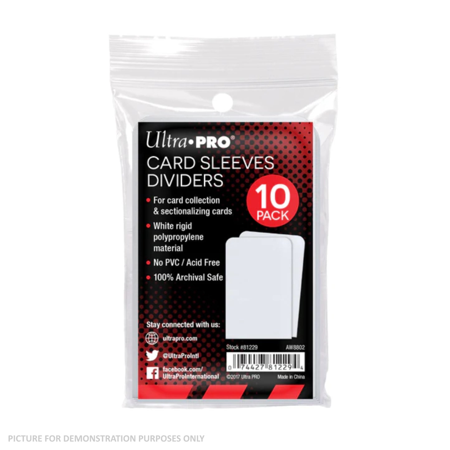 Ultra Pro Semi-Rigid White Card Deck Dividers Pack - Pack of 10
