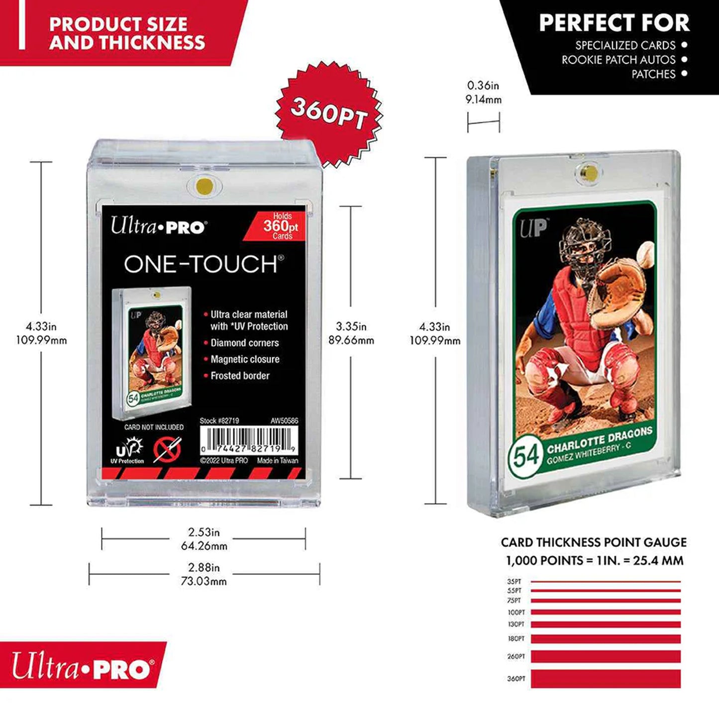 Ultra Pro One Touch Magnetic Trading Card Holder - 360pt - Shipper of 12