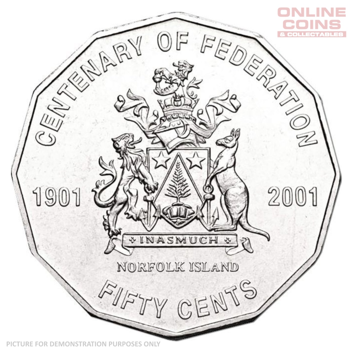 2001 RAM Centenary of Federation 50c Circulating Coin - NORFOLK ISLAND