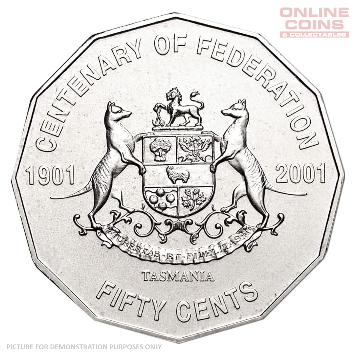 2001 RAM Centenary of Federation 50c Circulating Coin - TASMANIA