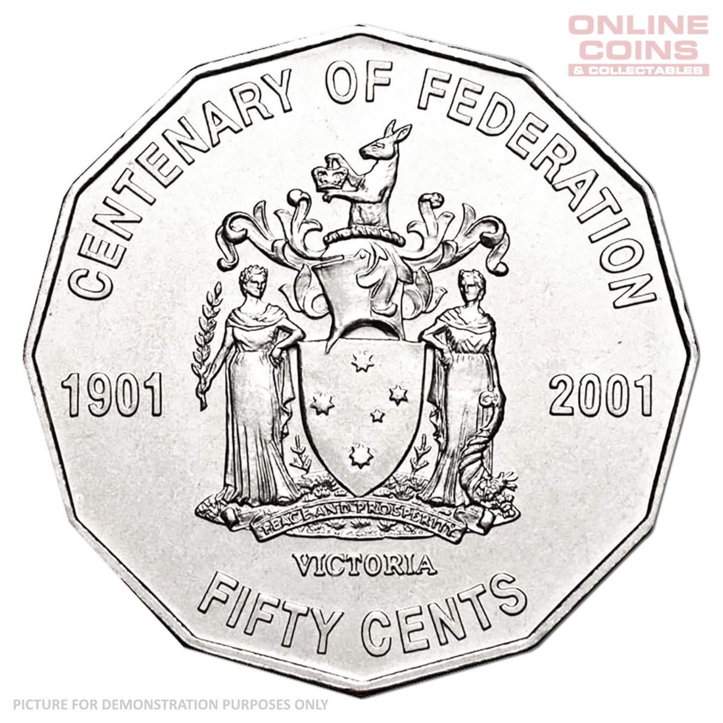 2001 RAM Centenary of Federation 50c Circulating Coin - VICTORIA