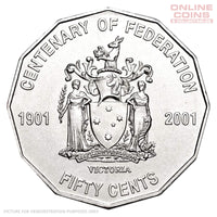 2001 RAM Centenary of Federation 50c Circulating Coin - VICTORIA
