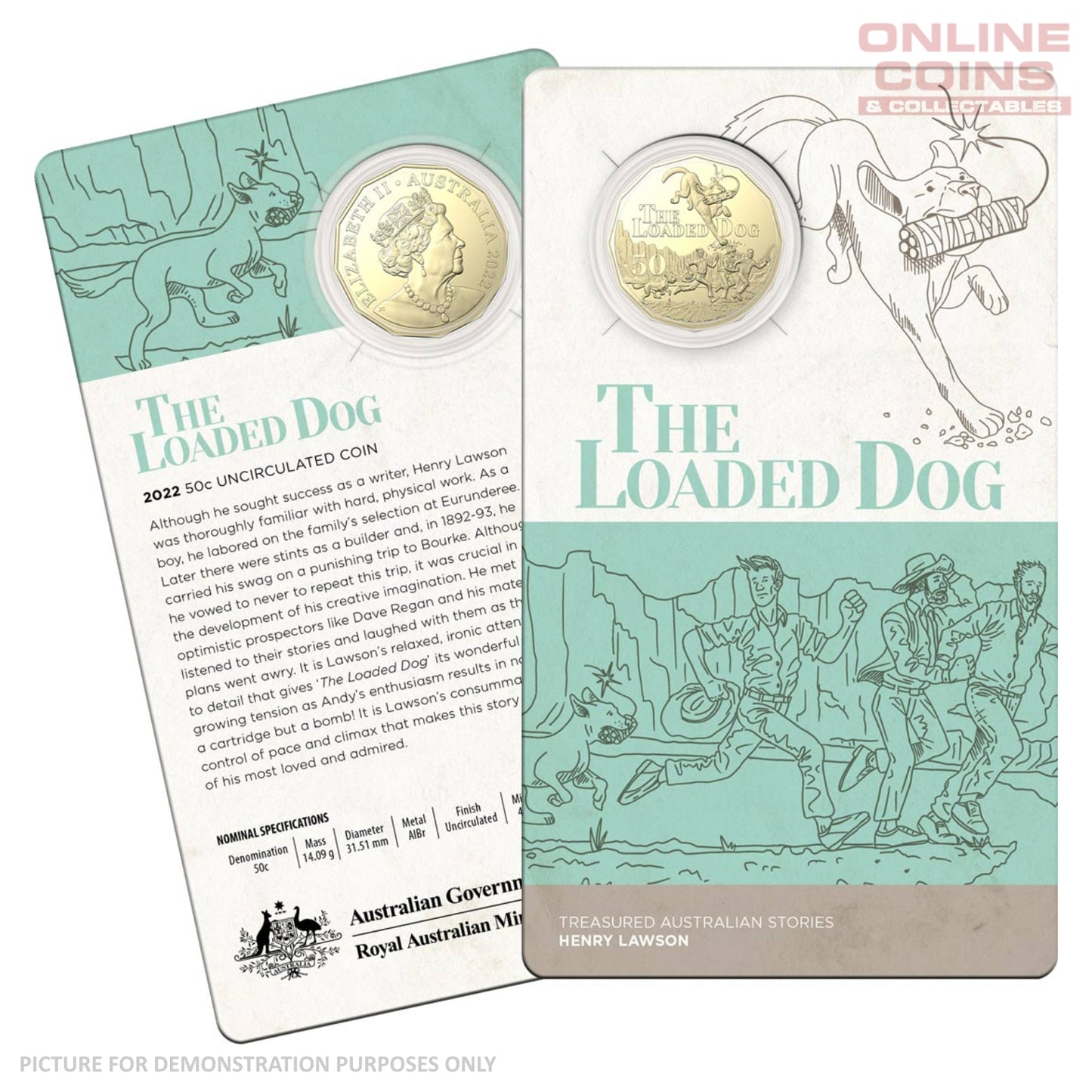 2022 RAM 50c AlBr Uncirculated Carded Coin - The Loaded Dog