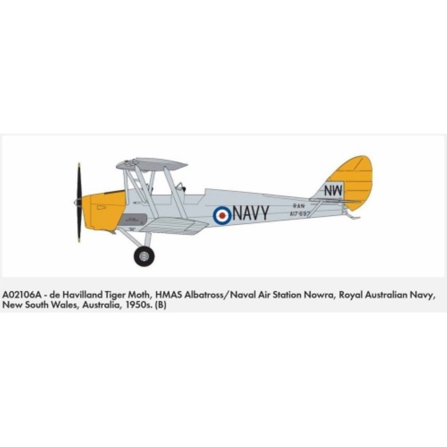 AIRFIX 1/72 DE HAVILLAND TIGER MOTH WITH AUS. DECALS