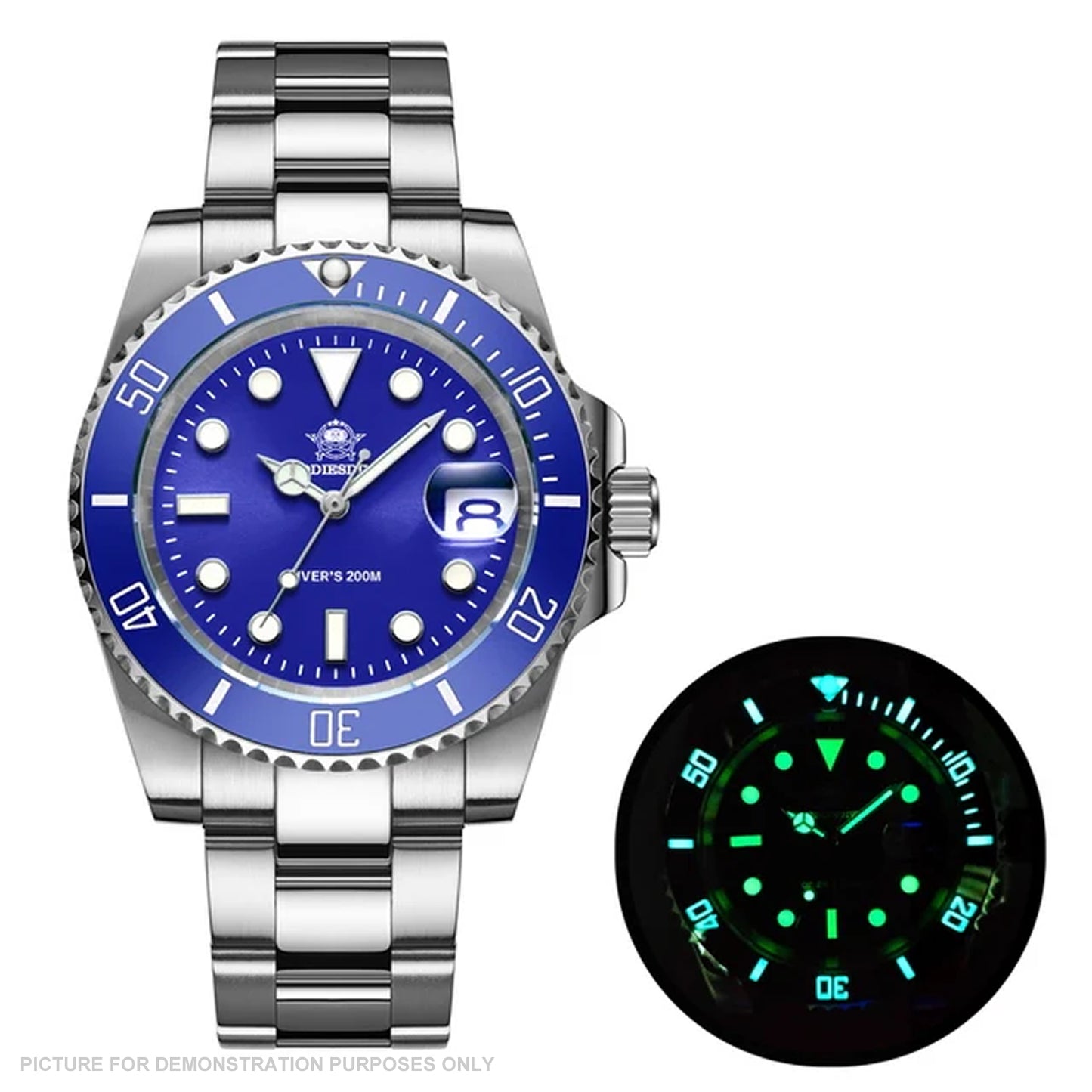 ADDIESDIVE H3-2QZ - 41mm Quartz Diver's 200m - BLUE