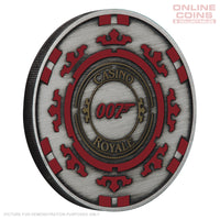 2023 Perth Mint 1oz Silver Anitqued Coloured Coin - James Bond Casino Royale - Casino Chip