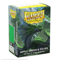 Dragon Shield Sleeves - Matte Dual - Apple Green & Silver