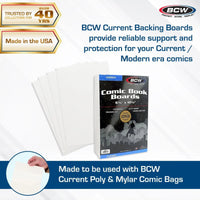 BCW Current Comic Backing Boards - Pack of 100