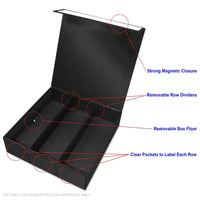 BCW Card Game Box - 3 Row - Black with White