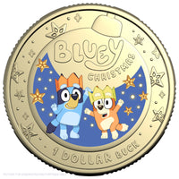 2025 RAM $1 Coloured Uncirclated Coin - Bluey Christmas
