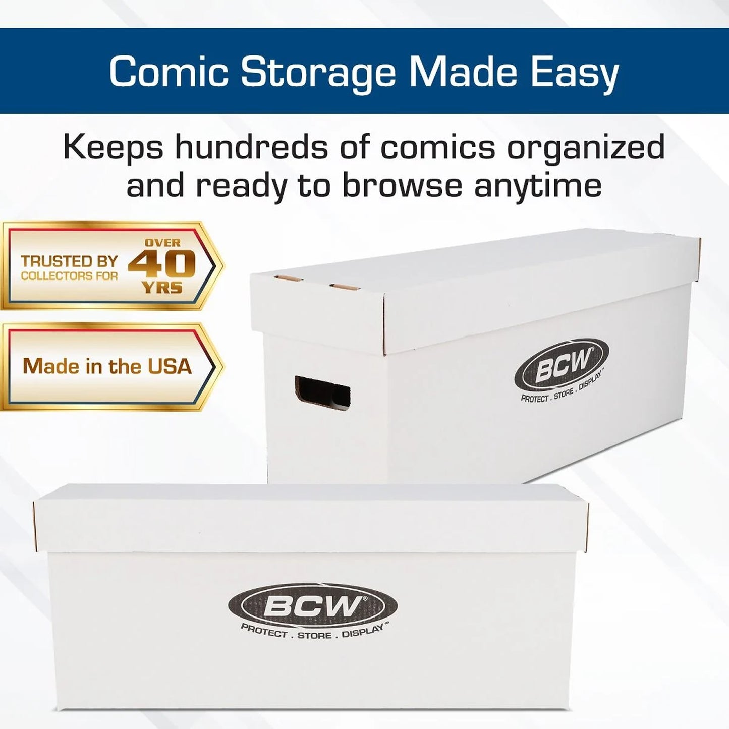 BCW Long Comic Storage Box - WHITE - PRE ORDER