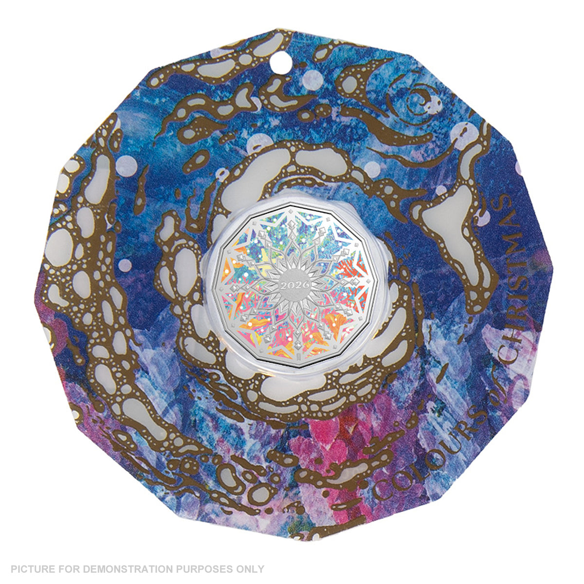 RAM 2026 Christmas Decoration 50c Uncirculated Coloured Coin - Blue/Purple