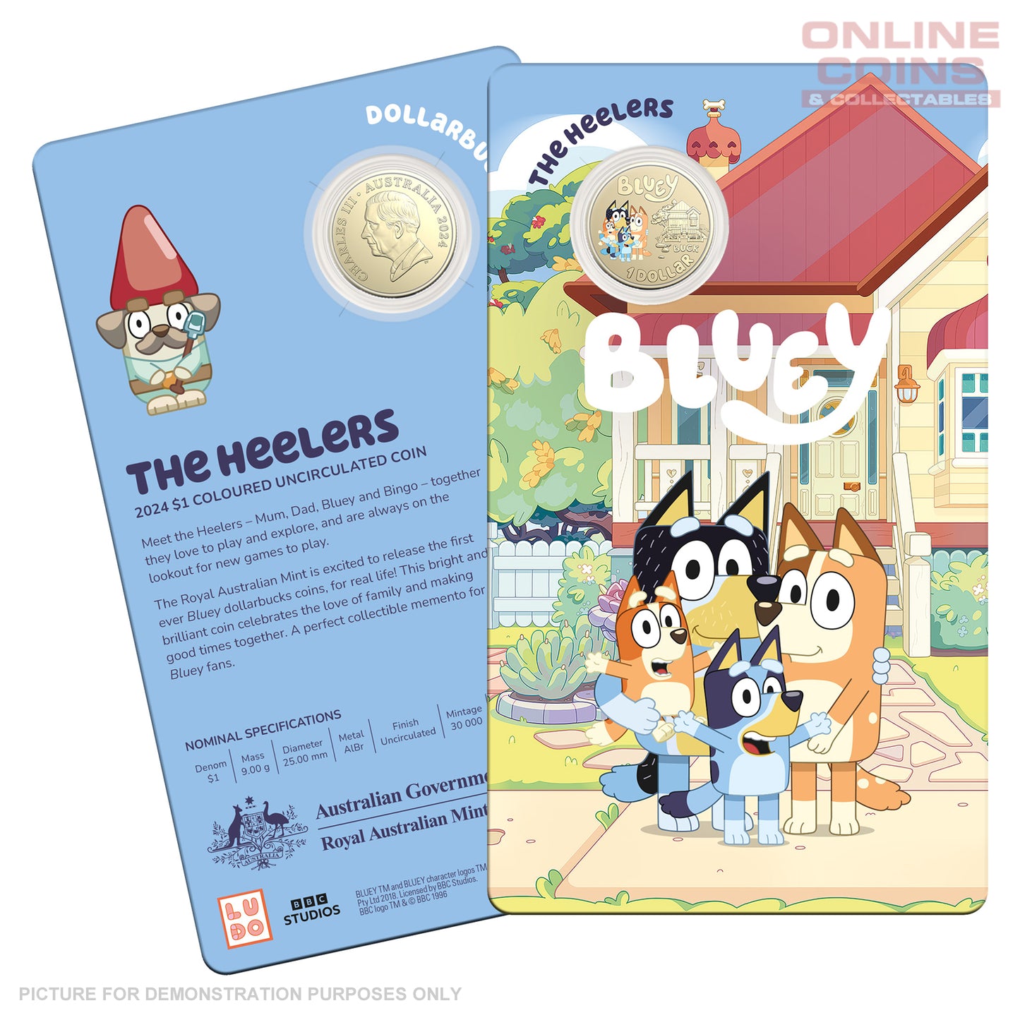 2024 $1 AlBr Coloured Uncirculated Three Coin Set - BLUEY DOLLARBUCKS