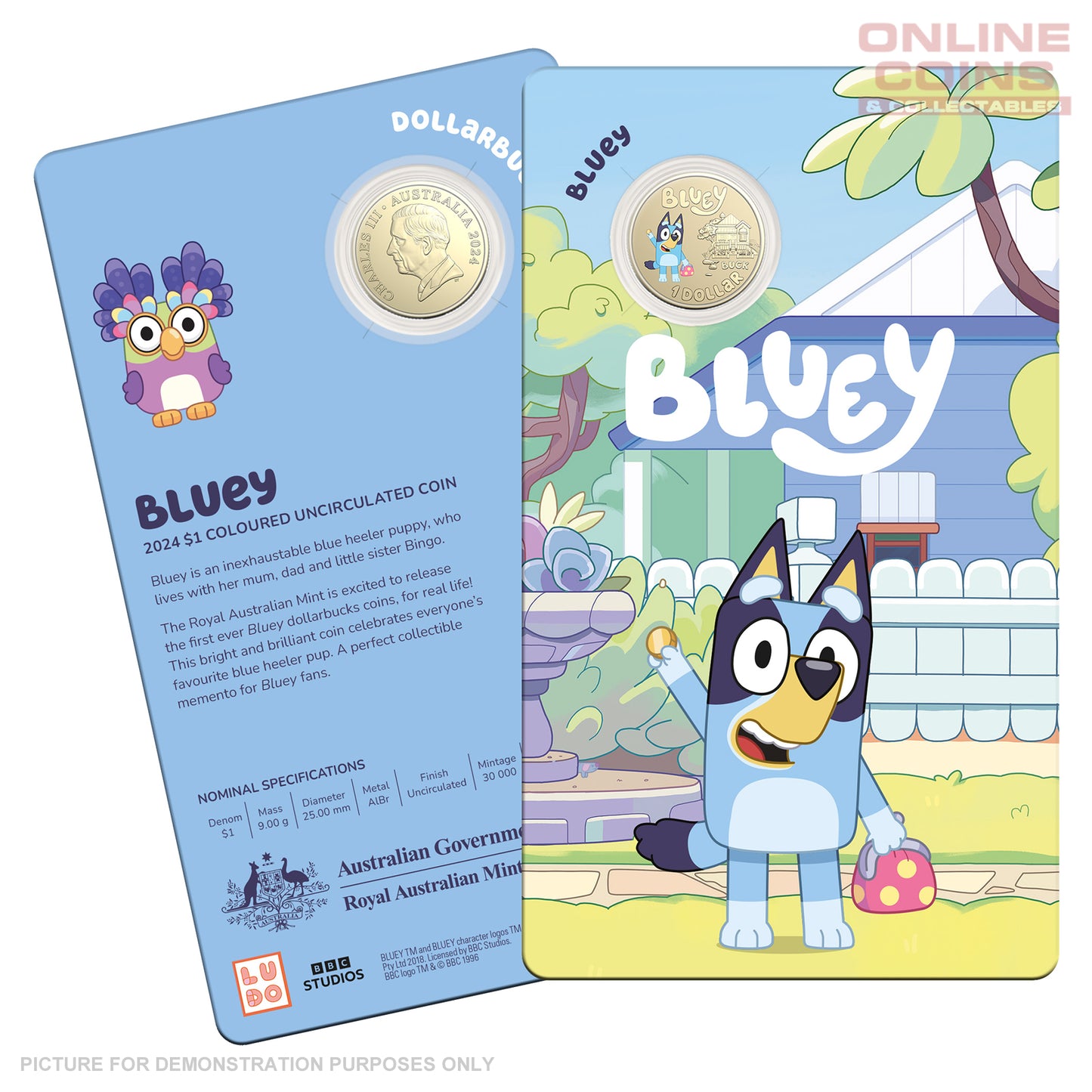 2024 $1 AlBr Coloured Uncirculated Three Coin Set - BLUEY DOLLARBUCKS