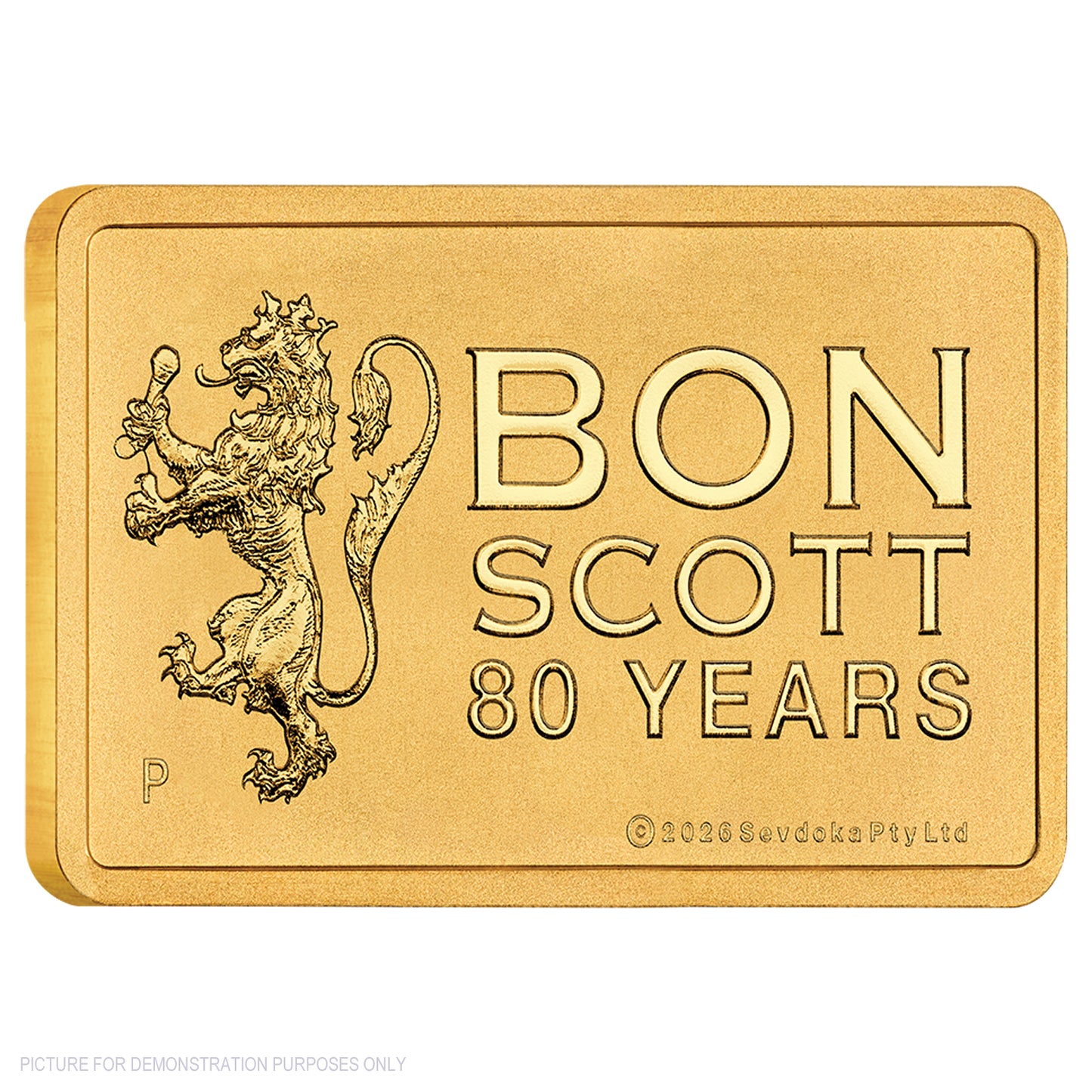 2026 Perth Mint Bon Scott 80th Anniversary - 1g Gold Minted Bar In Card