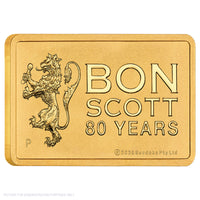 2026 Perth Mint Bon Scott 80th Anniversary - 1g Gold Minted Bar In Card