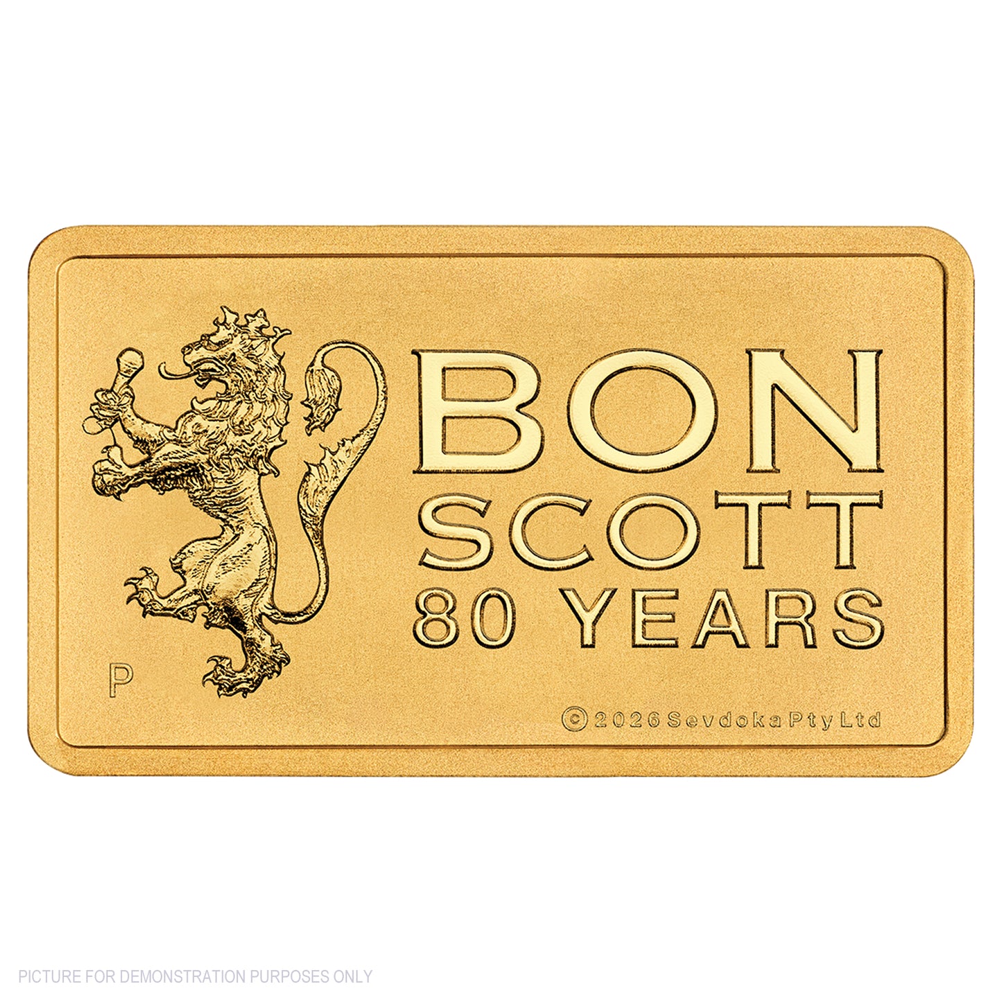 2026 Perth Mint Bon Scott 80th Anniversary - 1g Gold Minted Bar In Card