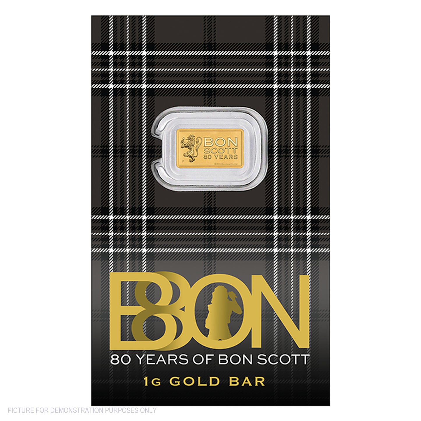 2026 Perth Mint Bon Scott 80th Anniversary - 1g Gold Minted Bar In Card