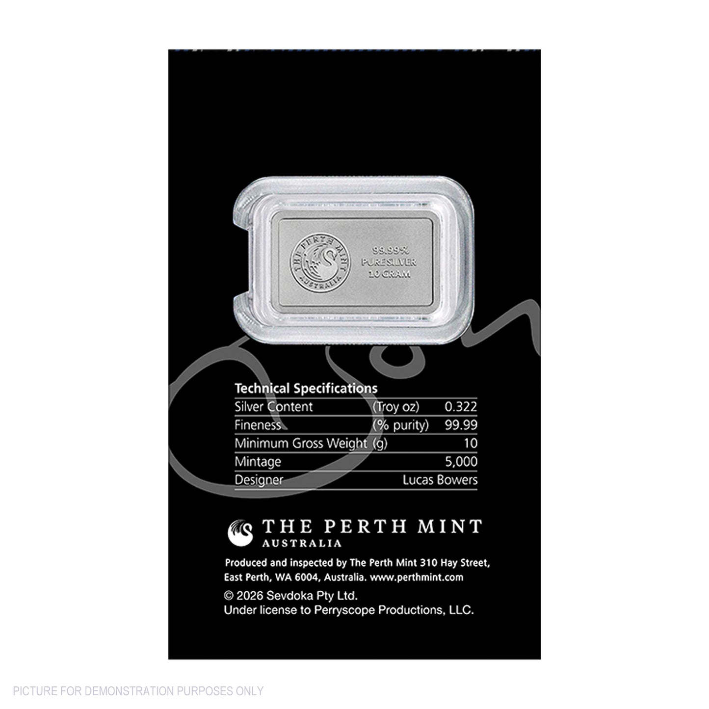 2026 Perth Mint Bon Scott 80th Anniversary - 10g Silver Minted Bar In Card
