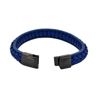 Cudworth Savage – Navy Stitched Leather & Stainless Steel Bracelet