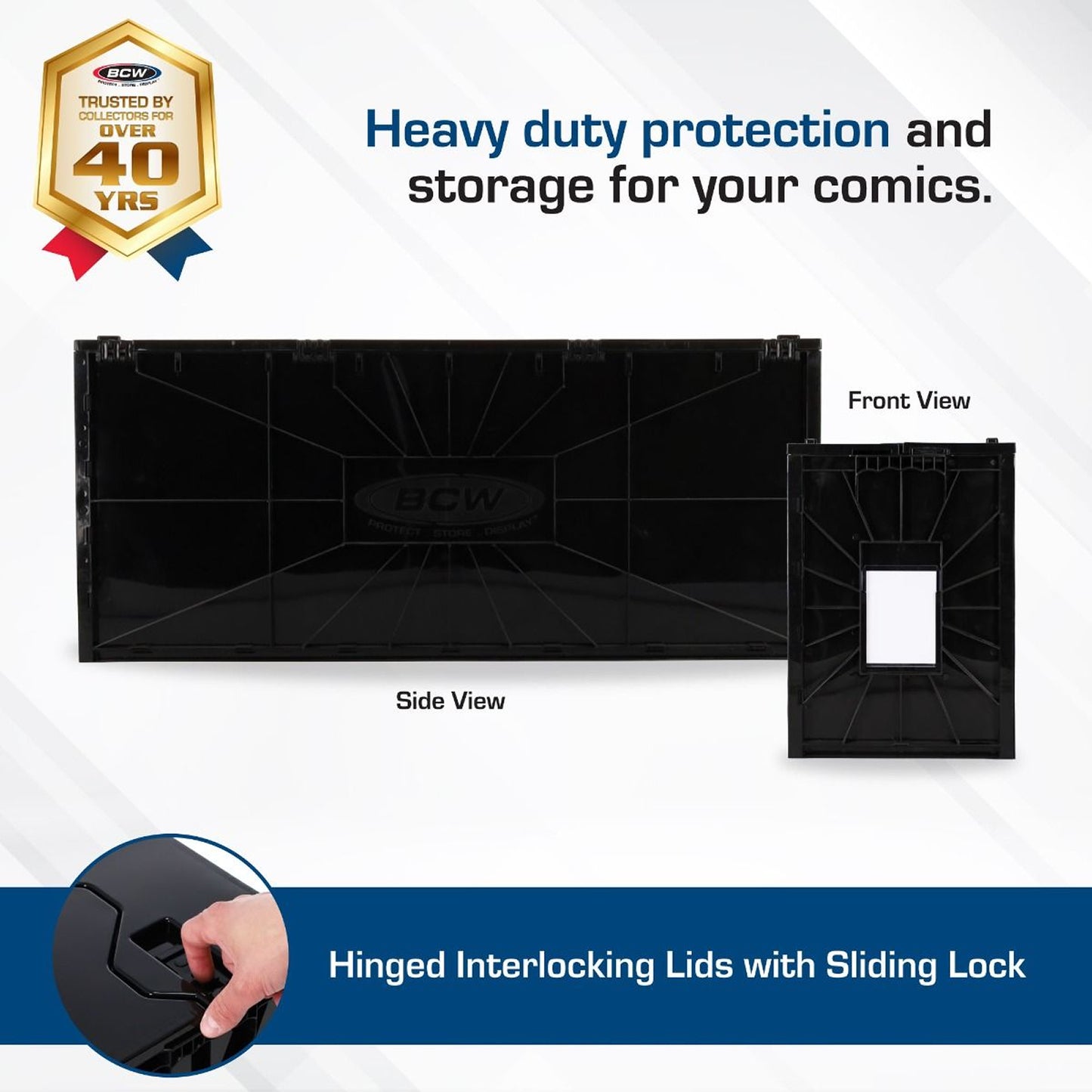 BCW Long Comic Book Bin - BLACK - PRE ORDER
