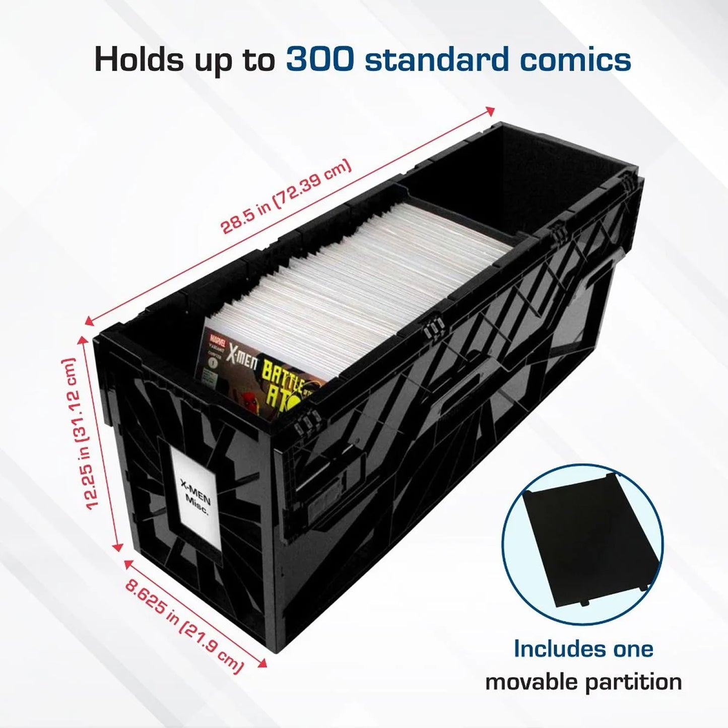 BCW Long Comic Book Bin - BLACK - PRE ORDER