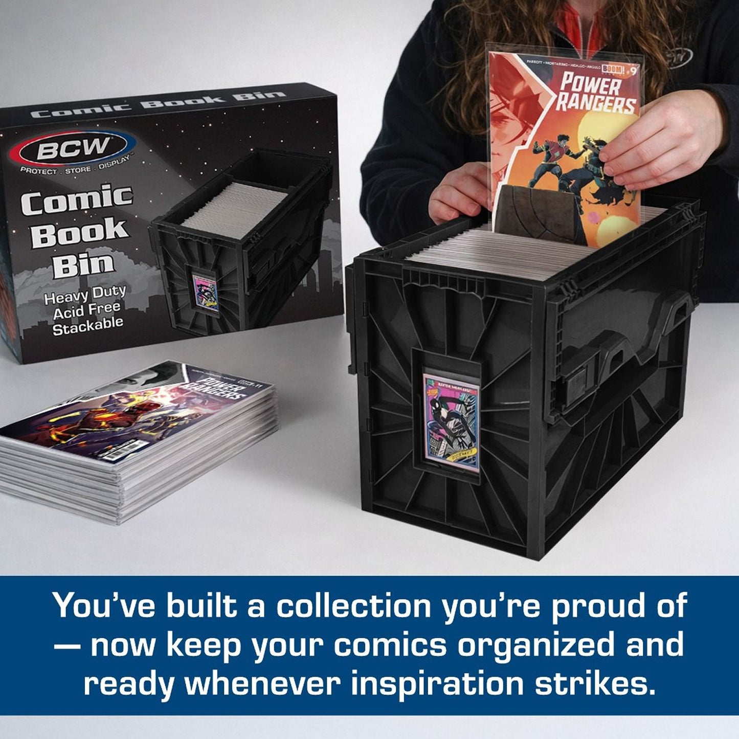 BCW Short Comic Book Bin - BLACK - PRE ORDER