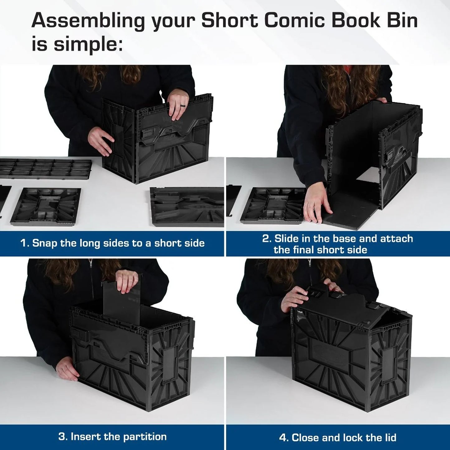 BCW Short Comic Book Bin - BLACK - PRE ORDER