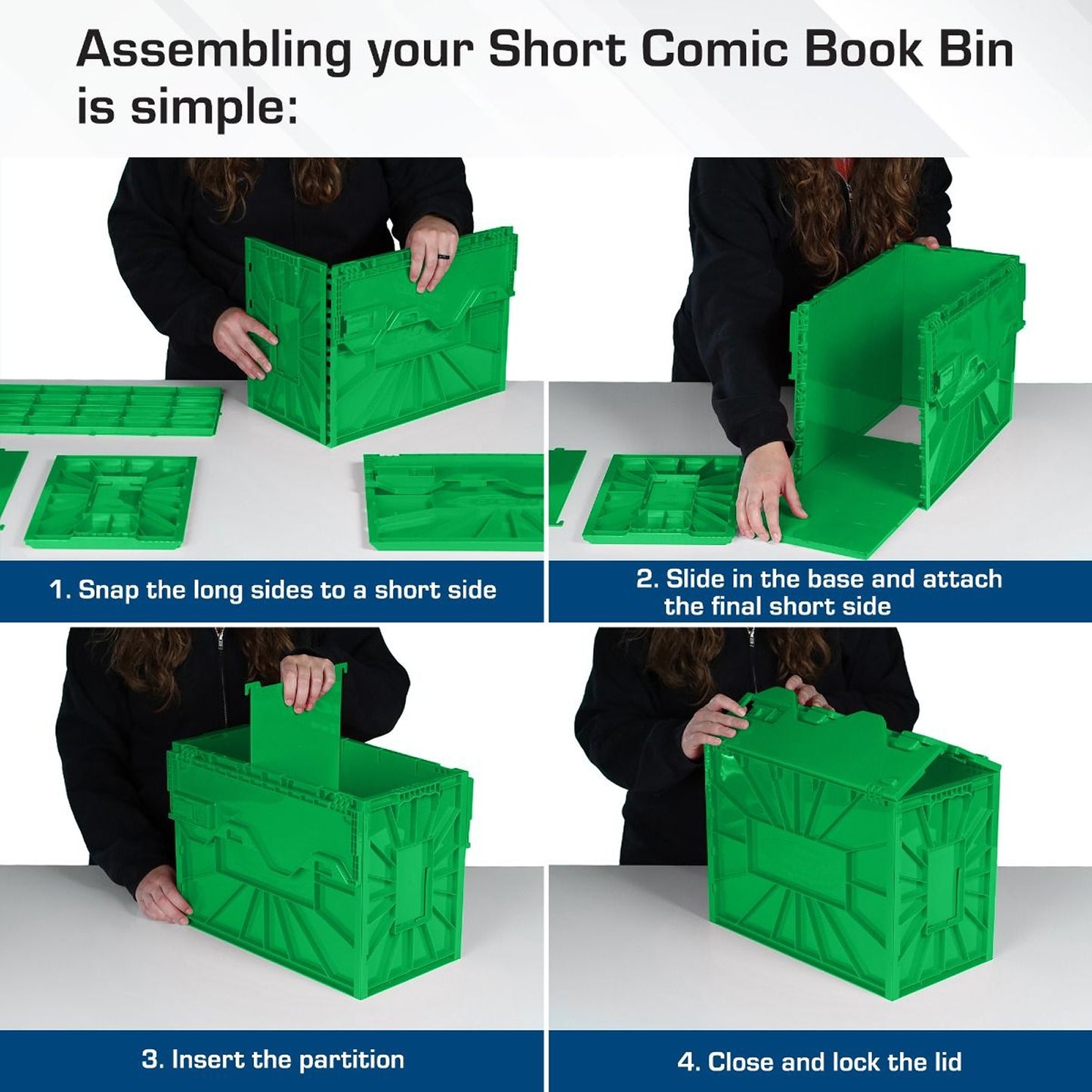 BCW Short Comic Book Bin - GREEN - PRE ORDER
