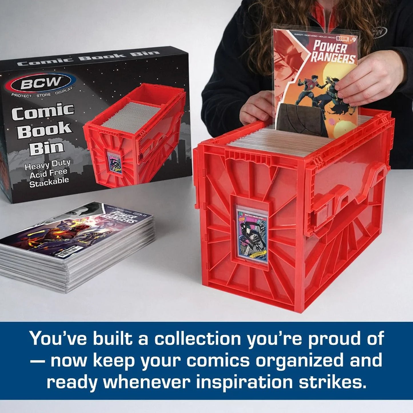 BCW Short Comic Book Bin - RED - PRE ORDER