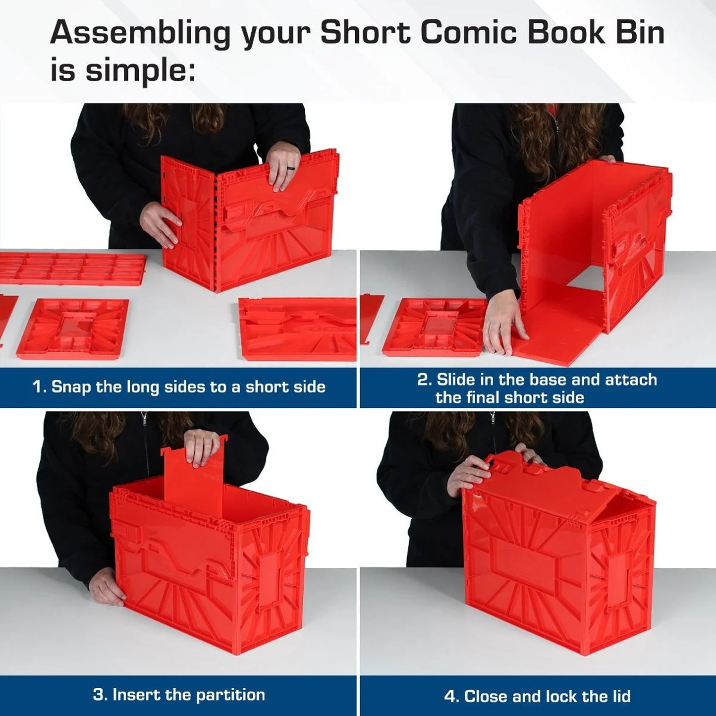 BCW Short Comic Book Bin - RED - PRE ORDER
