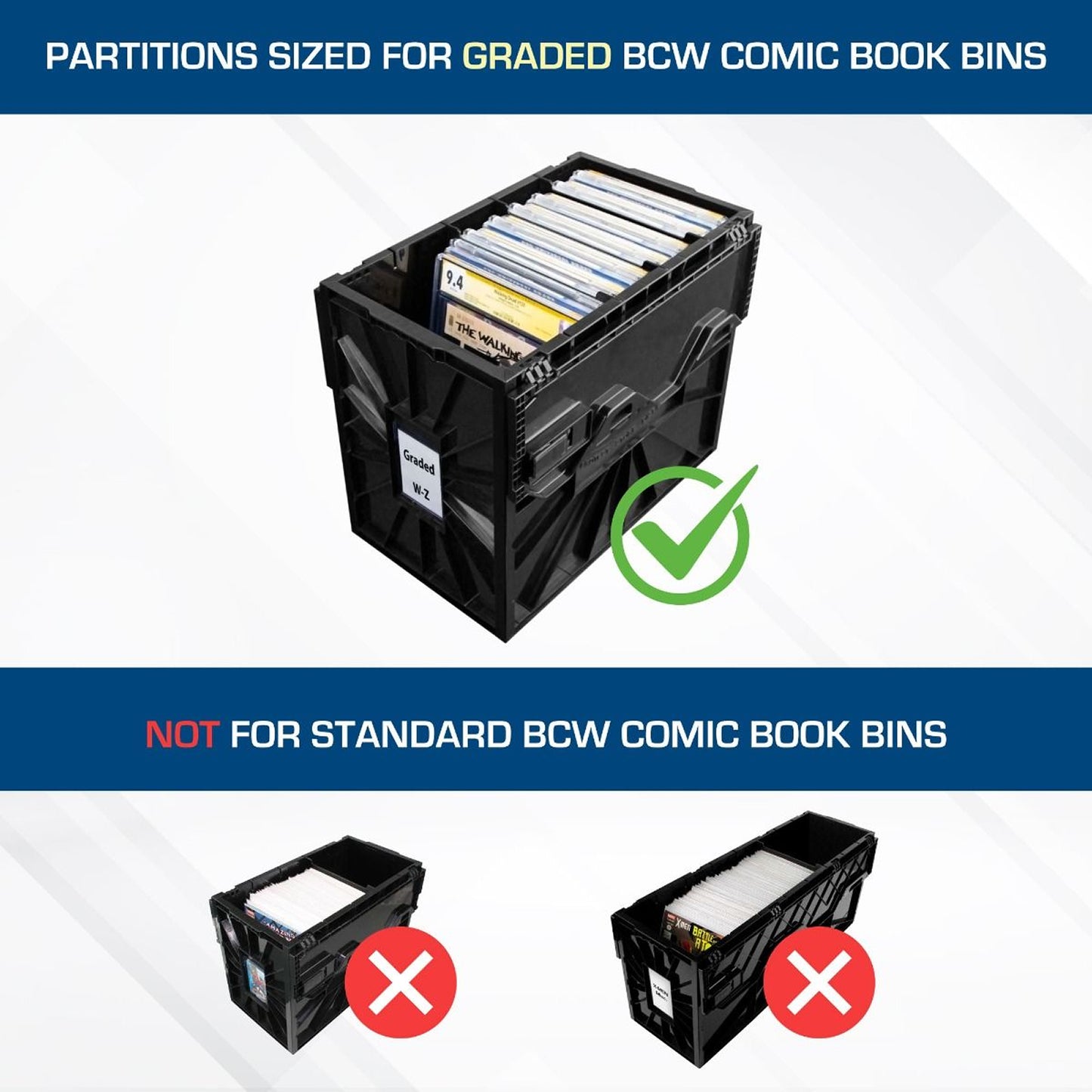 BCW Graded Bin PARTITIONS - BLACK