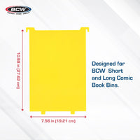 BCW Comic Book Bin Partitions - YELLOW - PRE ORDER