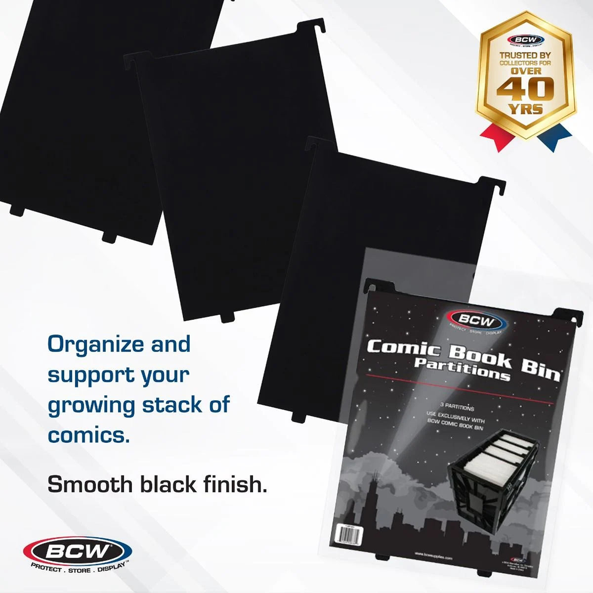 BCW Comic Book Bin Partitions - Black